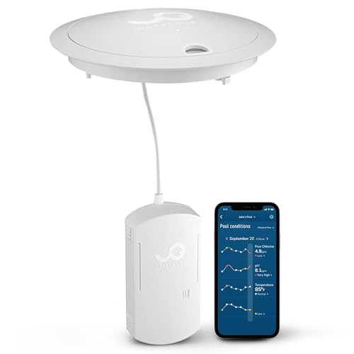 Waterguru - Sense S2 Smart Pool Monitor - Chlorine & pH Meter - CYA & Alkalinity Tester Pool Water Tester - Spa and Hot Tub Monitor - Includes Water Guru Sense 2 Cassettes, Float Ring & More