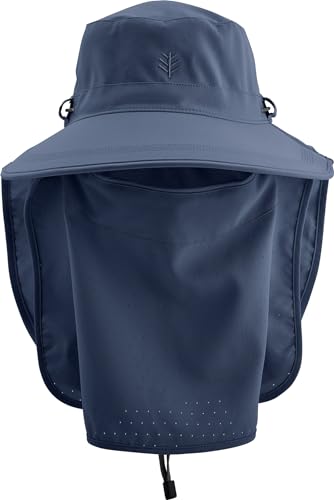 Coolibar UPF 50+ Women's Men's Stevie Ultra Sun Hat - Sun Protective (One Size- Navy)