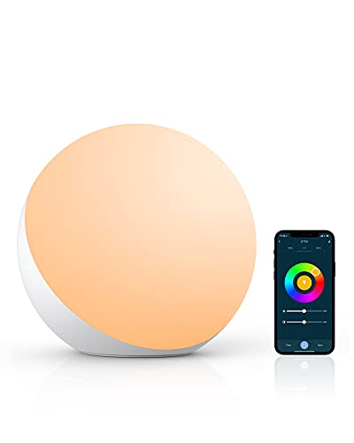 Smart Table Lamp, Dimmable Desk Lamp with App / Voice Control, LED RGB Color Changing Touch Lamp, Night Lamp for Bedroom Compatible with Alexa