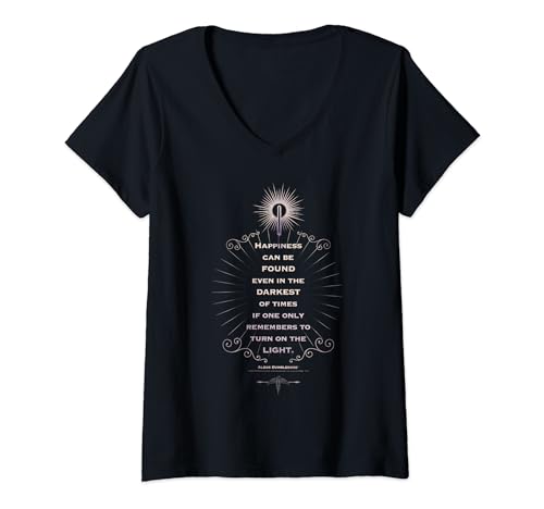 Harry Potter Dumbledore Happiness Can Be Found Quote V-Neck T-Shirt