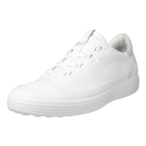 ECCO Men's Soft 7 LACE UP Sneaker, Bright White/Shadow White, 10-10.5