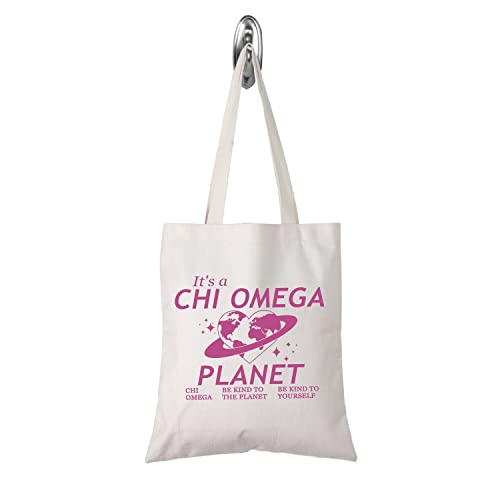 Chi Omega Makeup Bag Social Club Zipper Pouch Trendy Sorority kind To The Planet Be Kind To Yourself Gift For women (CHI OMEGA tote)