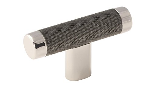 Amerock | Cabinet Knob | Polished Nickel/Gunmetal | 2-5/8 inch (67 mm) Length | Esquire | 1 Pack | Drawer Knob | Cabinet Hardware
