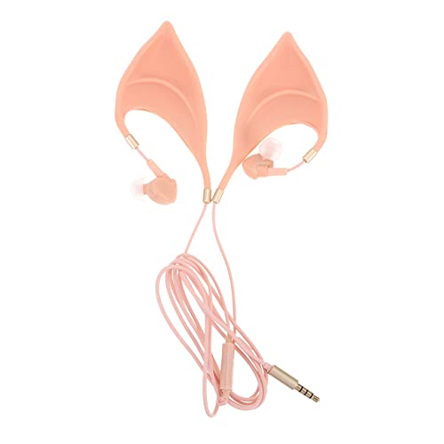 Mikikit Wire Control Headphones Ear Shape Earphone Weird Stuff Elf Earbuds Headphones in- Ear Wired Gaming Earphone Gaming Headphone Earbuds Wired Elf Ears Cosplay TPE Lip Gloss