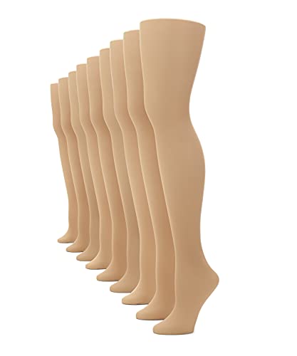 No nonsense Women's Control Top Pantyhose with Sheer Toe Nude - 9 Pair Pack, Size B
