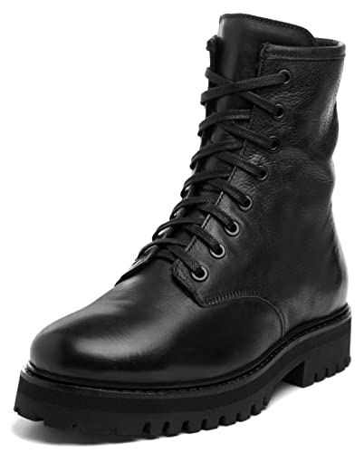 Thursday Boot Company Women's Lace up Leather Combat Boots, Black, 6.5