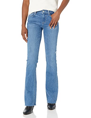 PAIGE Women's Manhattan Boot 32' with raw Hem high Rise Slim Bootcut disstressed, Bistro Distressed, 27