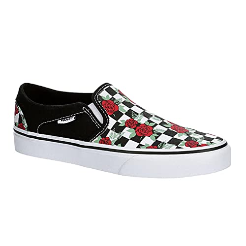 Vans Unisex Asher Slip On Sneaker - Multi Checkeredboard - Black 7.5