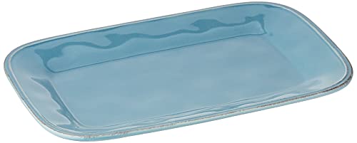 Rachael Ray Cucina Dinnerware Stoneware Rectangular Platter, Agave Blue -, 8' x 12'
