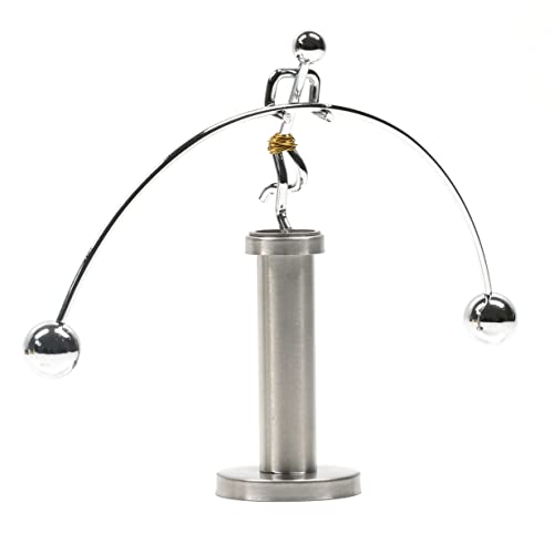 Sunnytech Steel Balance Physics Toy Weightlifter Kinetic Art Balance Toy Balancing Decompressive Science Home Office Toy for Desk Decor Toy WJ020