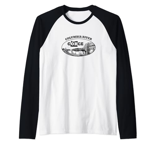 Columbia River Gorge Oregon Outdoor Adventure Hiker Gear PNW Raglan Baseball Tee