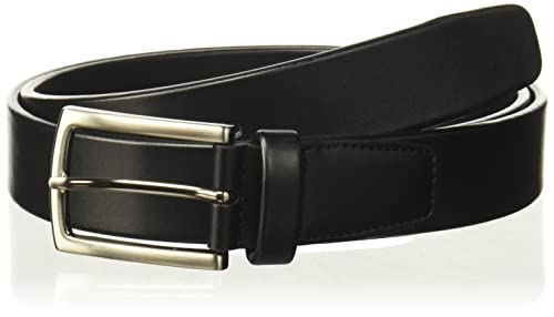 Perry Ellis Men's Tubular Leather Dress Belt (Sizes 30-44 Inches), 001 Black, 40
