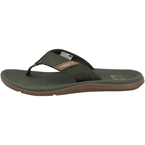 Reef Men's Santa Ana Flip-Flop, Olive/Gum, 10