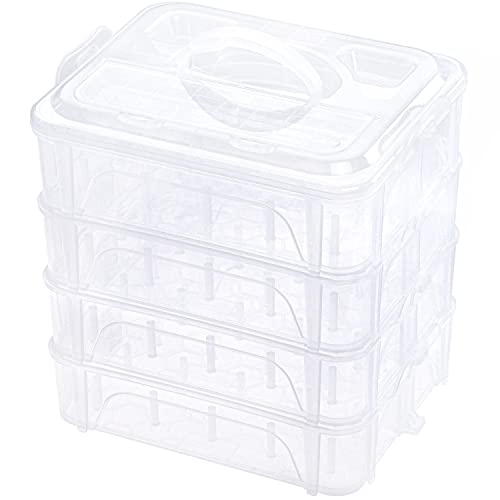 New brothread 4 Layers Stackable Clear Storage Box/Organizer for Holding 80 Spools Home Embroidery & Sewing Thread (Spool Size Requirement: Height≤2.2'/5.6CM; Width≤1.69'/4.3CM)
