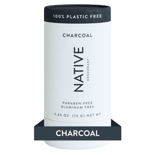 Native Plastic Free Deodorant | Natural Deodorant for Women and Men, Aluminum Free with Baking Soda, Probiotics, Coconut Oil and Shea Butter | Charcoal