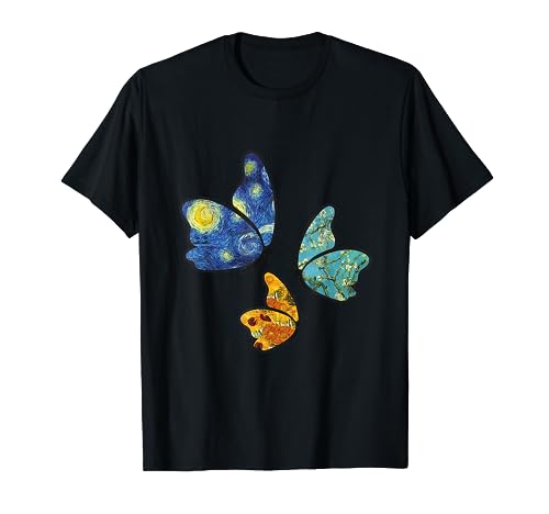 Van Gogh Inspired Butterfly Silhouettes T-Shirt
