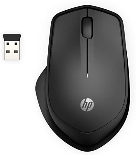 HP - PC Silent Mouse 280M Wireless, Blue LED Technology, Up to 90% Noise Reduction, 3 Buttons and Scroll Wheel, Ergonomic Design, Nano Receiver Included, Modern Design, Blue