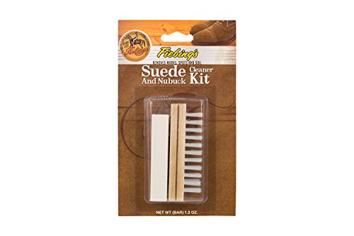 Fiebing's Suede & Nubuck Cleaner Kit - Contains a Dry Cleaning Bar and Nap Lifting Brush - Use on Regular & Delicate Suede as well as Nubuck and Napped Finishes - Safe for All Colors