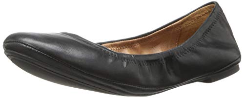Lucky Brand Women's Emmie Ballet Flat, Black/Leather, 7.5 M US