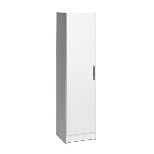Prepac Elite Functional Wall Mount Shop Cabinet with Adjustable Shelf, Simplistic Narrow 1-Door Garage Cabinet 16' D x 16' W x 65' H, White, WEB-1664