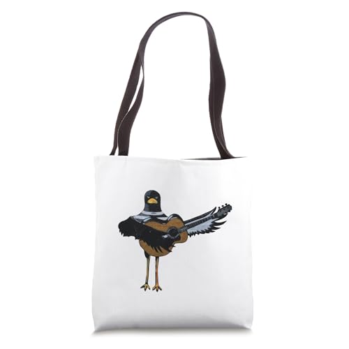 Funny Seagull with Guitar Outfit Jam Session Tote Bag