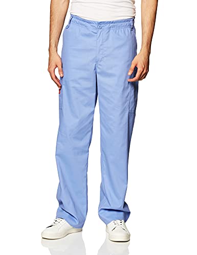 Dickies Men's Signature Elastic Waist Scrubs Pant, Ceil Blue Large