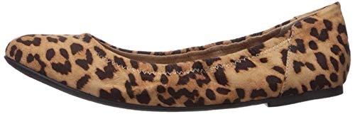 Amazon Essentials Women's Belice Ballet Flat, Light Brown Leopard, 8