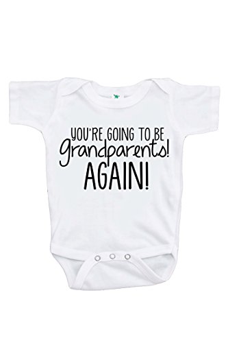 7 ate 9 Apparel Pregnancy Announcement Onepiece - Grandparents Announcement, White, 0-3 Months