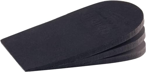 Makryn Adjustable Orthopedic Heel Lift for Leg Length Discrepancies and Heel Pain,Sports Injuries,and Achilles tendonitis,Height Increase Insoles (Medium(Pack of 2), Black)