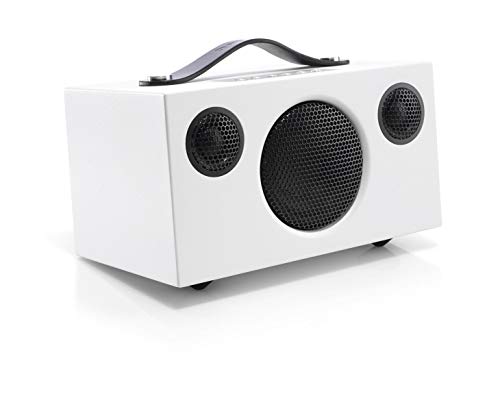Audio Pro Addon T3+ Rechargeable Bluetooth Speaker | High Fidelity, Portable, 30 hrs Playtime | Battery Powered Speaker for Outdoor, Home, Camping, Travel, Beach | White