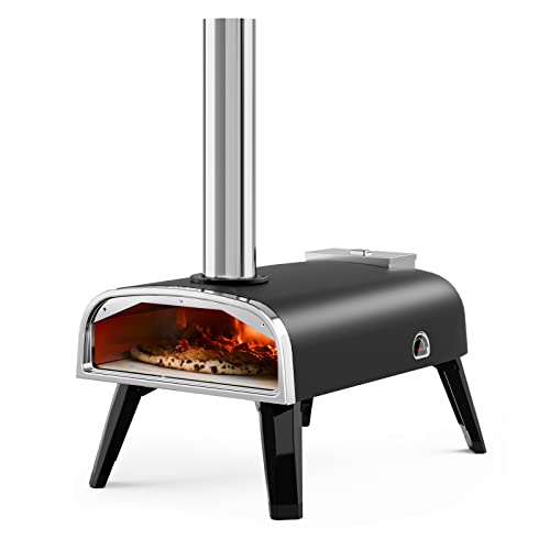 aidpiza Pizza Oven Outdoor 12' Wood Fired Pizza Ovens Pellet Pizza Stove for Outside, Portable Stainless Steel Pizza Oven for Backyard Pizza Maker Portable Mobile Outdoor Kitchen