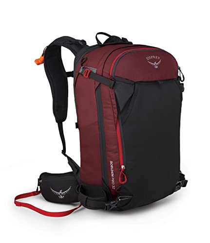 Osprey Soelden Pro 32L Men's Ski and Snowboard Backpack with E2 Airbag System, Red Mountain