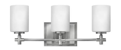 Hinkley Laurel Collection Three Light Bathroom Vanity Fixture, Brushed Nickel (57553BN)