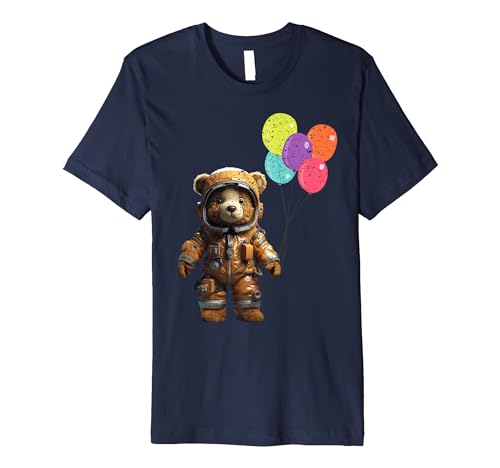 Bear Astronaut with Balloons Premium T-Shirt