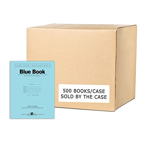 Roaring Spring Recycled Exam Blue Books, Case of 600, 8.5' x 11', 8 Sheets/16 Pages, Wide Ruled with Margin, Proudly Made in the USA!