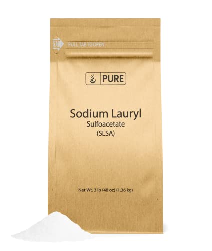 Pure Original Ingredients Sodium Lauryl Sulfoacetate (SLSA) (3 lb) Long Lasting Foam & Bubbles, Gentle on Skin