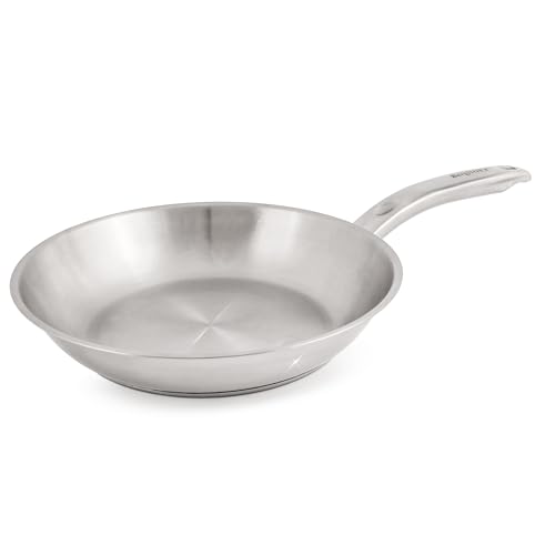 Berghoff Belly Shape 18/10 Stainless Steel 9.5' Fry Pan, Fast, Evenly Heat, Induction Cooktop Ready