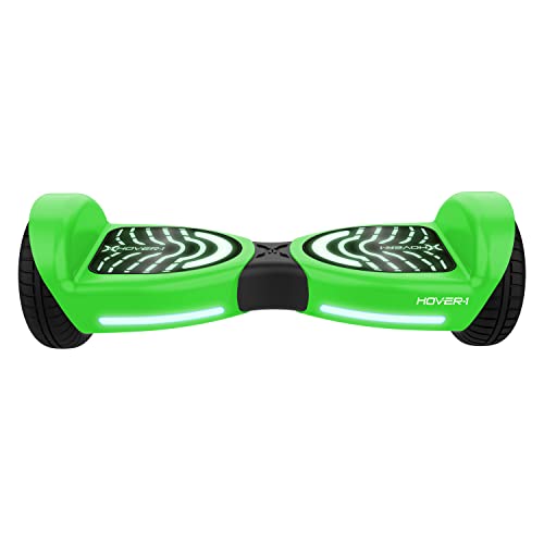 Hover-1 Rocket 2.0 Hoverboard | 7MPH Top Speed, 3 Miles Range, 160lbs Max Weight, 320W Motor, LED Headlights & Footpads, Cert. & Tested, Green