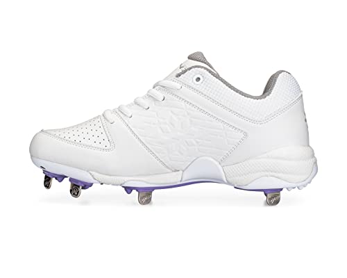 RIP-IT Women's Diamond Metal Softball Cleats - Softball Shoes for Women - White - Size 9