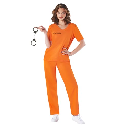 Fun Shack Prisoner Costume Woman, Womens Prisoner Costume, Women's Inmate Costume Women, Jail Costume Women, X-Large