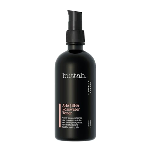 Buttah Skin by Dorion Renaud Buttah Rosewater Toner - AHA/BHA Rose Water Toner - Alpha Hydroxy Acids (AHA) & Beta Hydroxy Acids (BHA) - Refreshing Toner - Rosewater Skincare - Black Owned Skincare