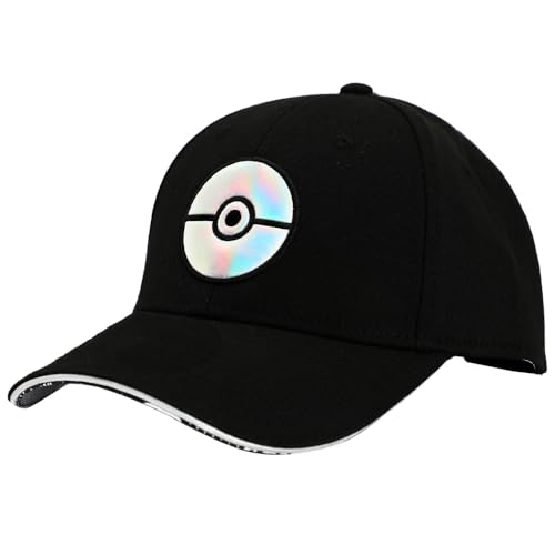 Pokémon Adult Holographic PU Pokeball Black Elite Flex Hat…