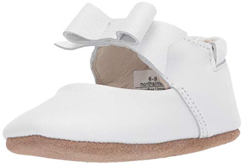 Robeez Girls' Ankle Strap Mary Jane First Kicks Crib Shoe, Sofia White, 12-18 Months M US Toddler