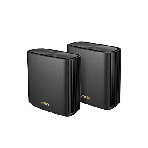 ASUS ZenWiFi AX Whole-Home Tri-band Mesh WiFi 6 System (XT8) - 2 pack, Coverage up to 5,500 sq.ft or 6+rooms, 6.6Gbps, WiFi, 3 SSIDs, life-time network security and parental controls, 2.5G port