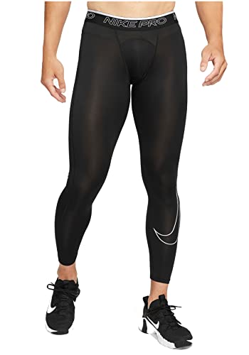 Nike Pro Dri-FIT Men's Tights(Black/White, Large)