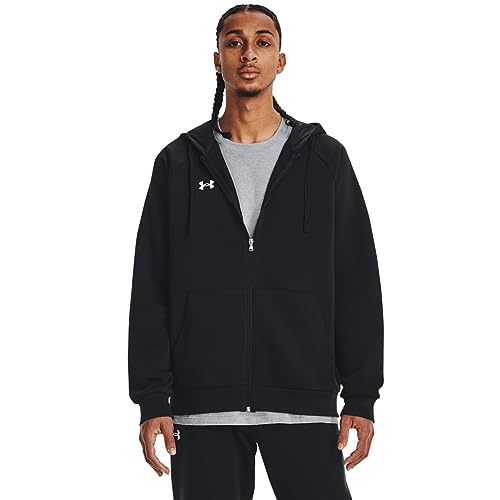 Under Armour Mens Ua Rival Fleece Full Zip Hoodie , (001) Black / / White , XX-Large