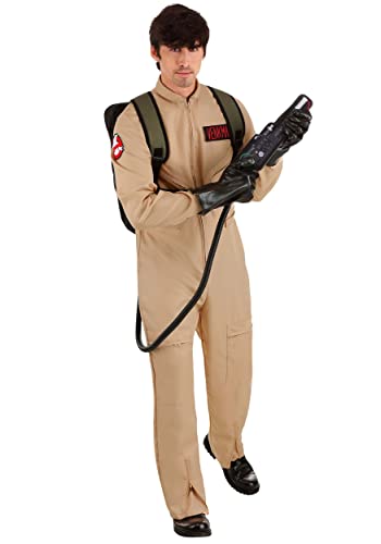 Fun Costumes Adult Ghostbusters Halloween Costume, Deluxe Ghostbusters Jumpsuit for Men, Ghostbusters Proton Pack Large
