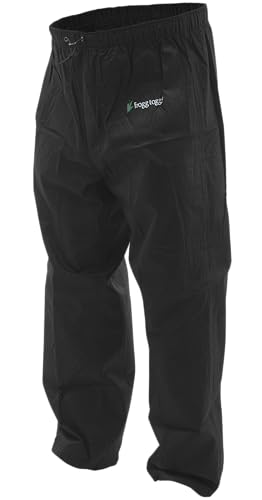 FROGG TOGGS Men's Standard Classic Pro Action Waterproof Breathable Rain Pant, Black, X-Large