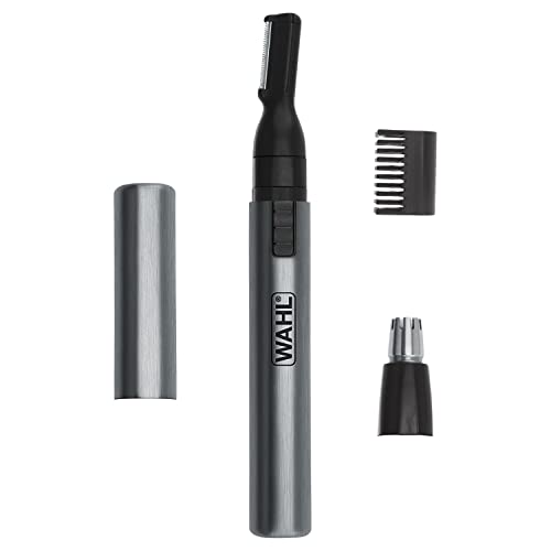 Wahl Micro Groomsman Battery Personal Trimmer for Hygienic Grooming with Rinseable, Interchangeable Heads for Eyebrows, Neckline, Nose, Ears, & Other Detailing - 05640-600