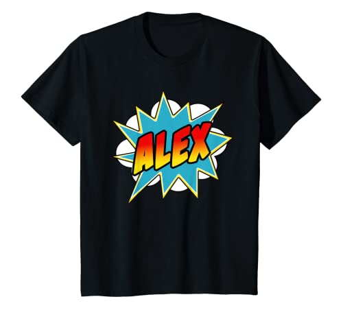 Kids Boys Alex Comic Book Superhero Name T-Shirt